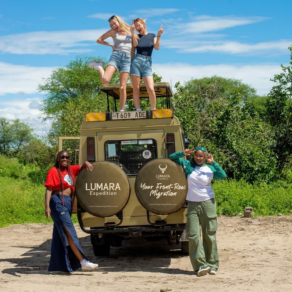 Luxury safari scene in Tanzania
